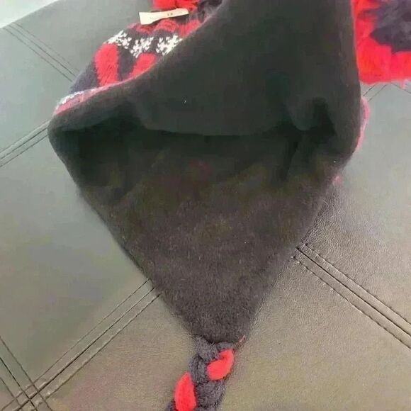 Torkia Men's Navy/Red Acrylic Knit New York Chullo Beanie w Pom-Pom NEW - Picture 5 of 6